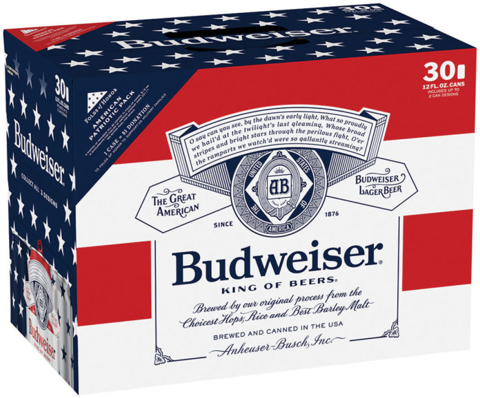 Budweiser Patriotic Cans folds of honor beer