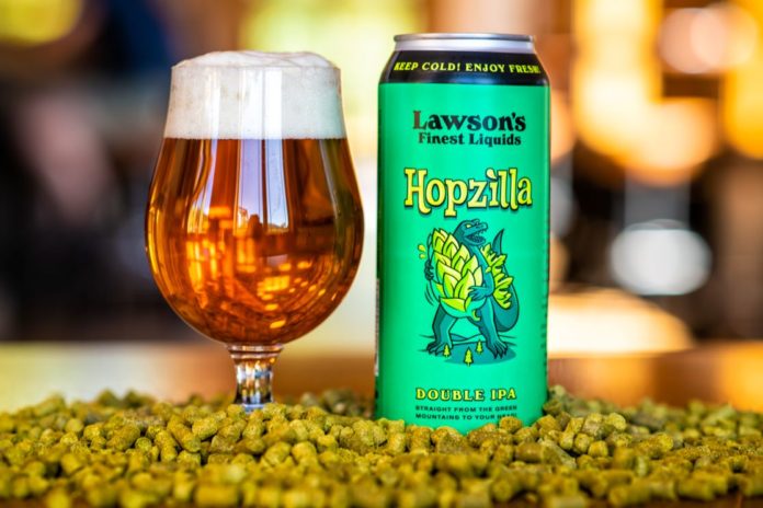 Lawson’s Finest Liquids Hopzilla lawsons double ipa craft beer buy find retail cans canned