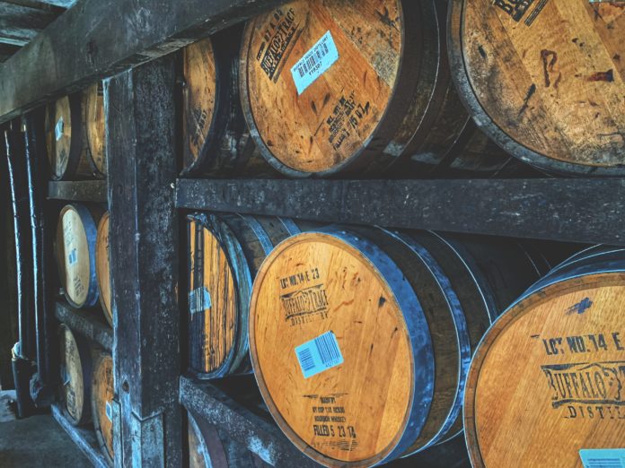 how many barrels bourbon aging kentucky distillery rickhouses whiskey