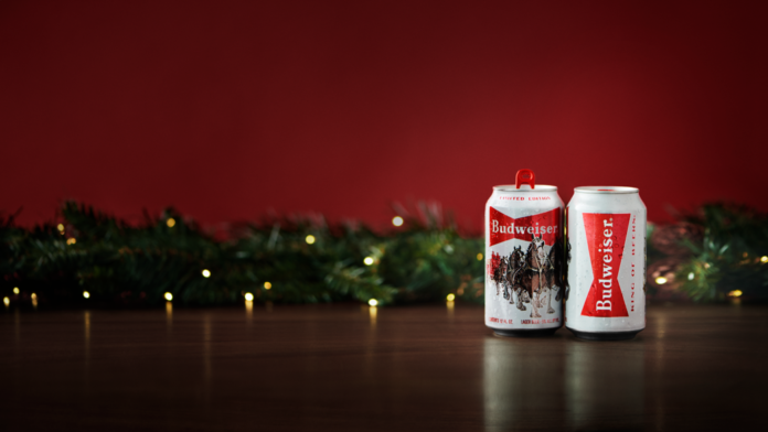 The 2022 Budweiser Holiday Cans bud christmas horses beer