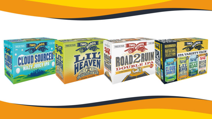 two roads brewing packaging portfolio reset beer craft branding