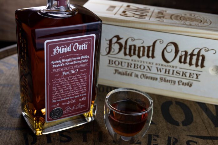 Blood Oath Pact 9 Kentucky Straight Bourbon Whiskey finished in Oloroso Sherry casks lux row number nine