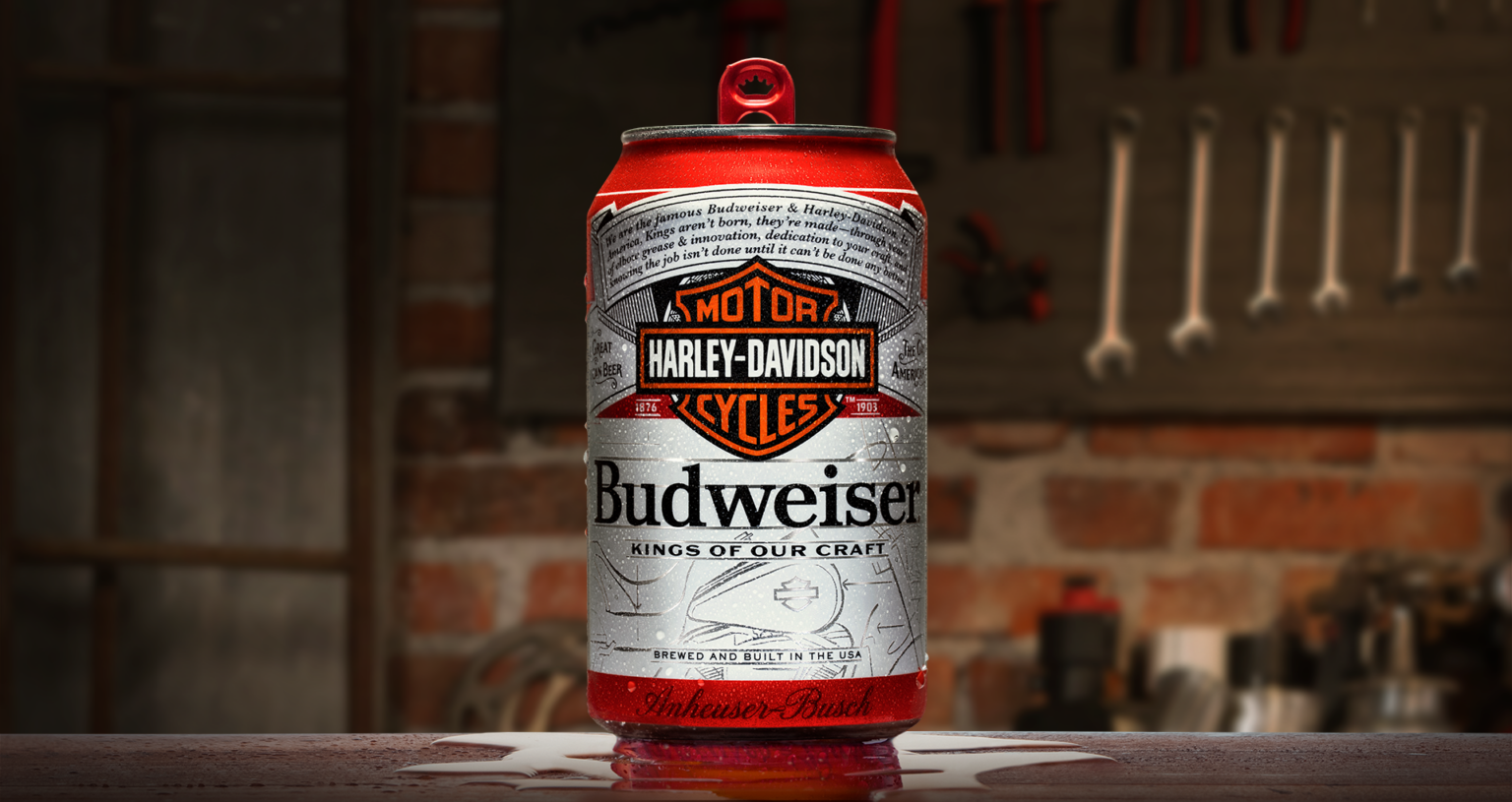 Budweiser HarleyDavidson Beer Cans Beverage Dynamics