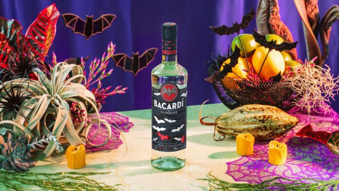 Bacardi Glow in the Dark Halloween Rum Bottle 2023