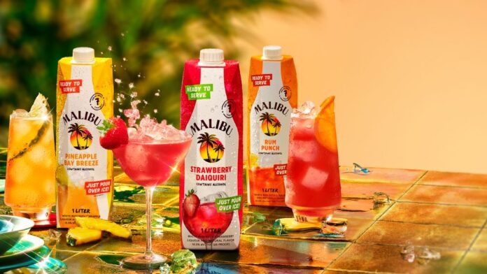 Malibu RTS Cocktails rum punch Strawberry Daiquiri Pineapple Bay Breeze