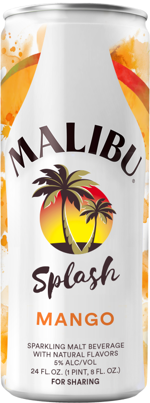 Malibu Splash Mango canned RTD can ready to drink cocktail cans