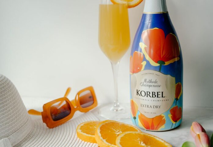 Korbel California Champagne Limited-Edition Poppy Bottle for spring 2024